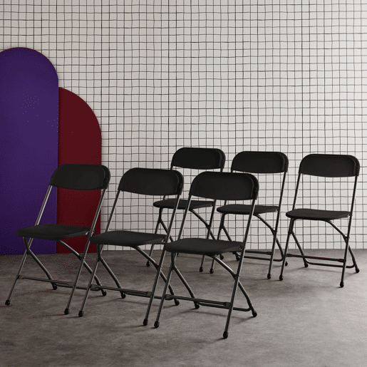 Cadeira de receção dobrável, set de 6, Fiesta x6, Cinza escuro, 44x81x50 cm