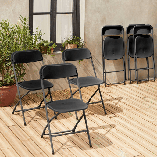Cadeira de receção dobrável, set de 6, Fiesta x6, Cinza escuro, 44x81x50 cm