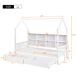 Cama cabaña infantil de madera maciza con 2 cajones Cama cabaña infantil de madera maciza con 2 cajones Blanco