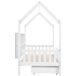 Cama cabaña infantil de madera maciza con 2 cajones Cama cabaña infantil de madera maciza con 2 cajones Blanco