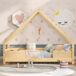 Cama cabaña infantil de madera de pino 206x96 Cama cabaña infantil de madera de pino 206x96 Natural