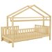 Cama cabaña infantil de madera de pino con 2 cajones Cama cabaña infantil de madera de pino con 2 cajones Natural
