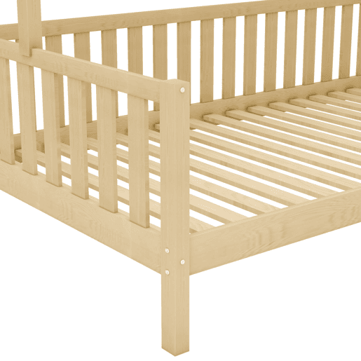 Cama de criança,cama-casa de madeira de pinho 90x200cm com 2 gavetas,natural