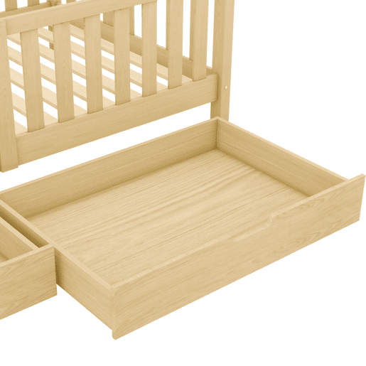 Cama de criança,cama-casa de madeira de pinho 90x200cm com 2 gavetas,natural