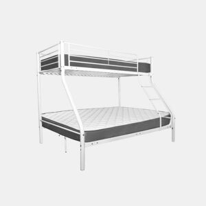 Beliche de metal com dois colchões (90x190cm e 135x190cm)