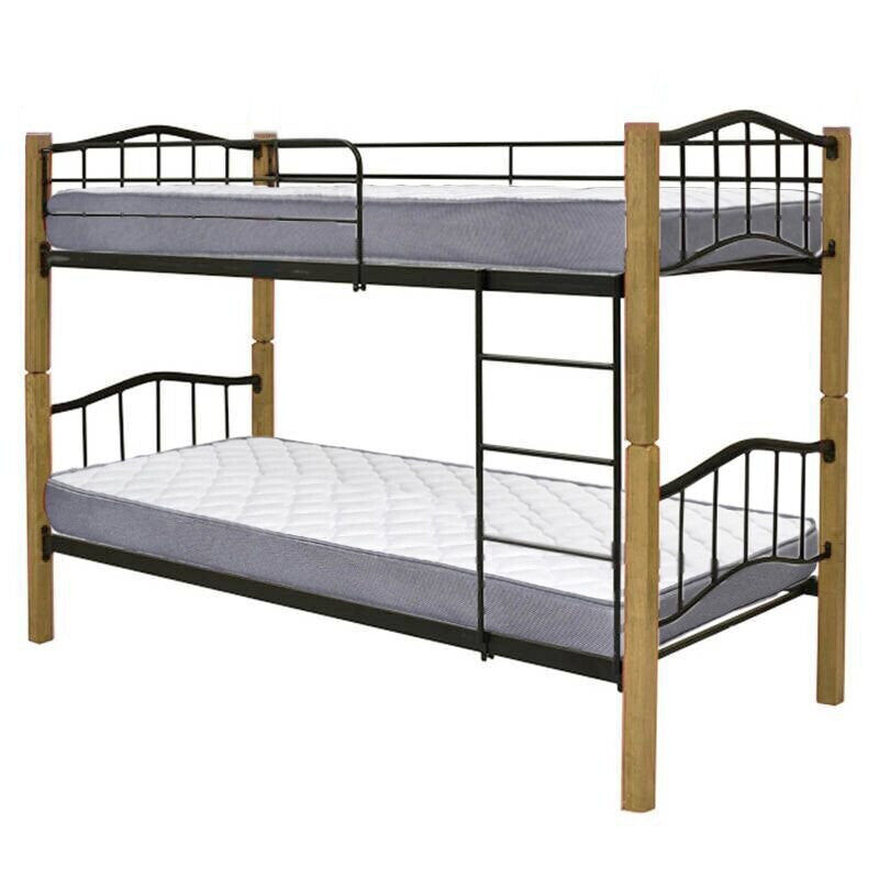 Oferta: litera doble cama 90cm de madera y metal+ 2 colchones