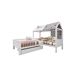 Cama cabaña infantil de madera maciza con 1 cajón Cama cabaña infantil de madera maciza con 1 cajón Blanco