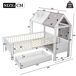 Cama cabaña infantil de madera maciza con 1 cajón Cama cabaña infantil de madera maciza con 1 cajón Blanco