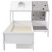 Cama cabaña infantil de madera maciza con 1 cajón Cama cabaña infantil de madera maciza con 1 cajón Blanco