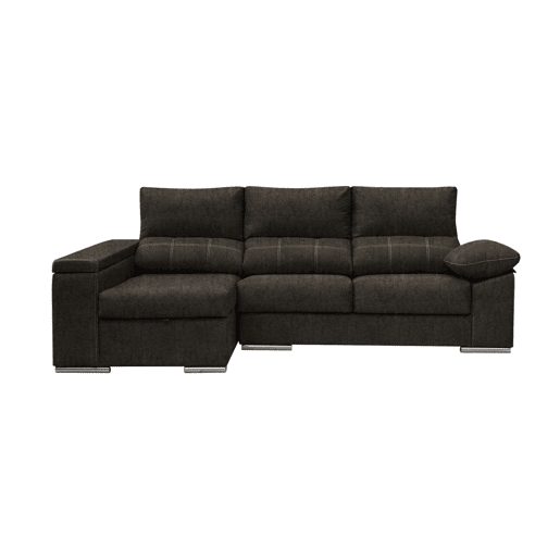 Sofá Chaise Longue Prateado. Reclinado, com Arco