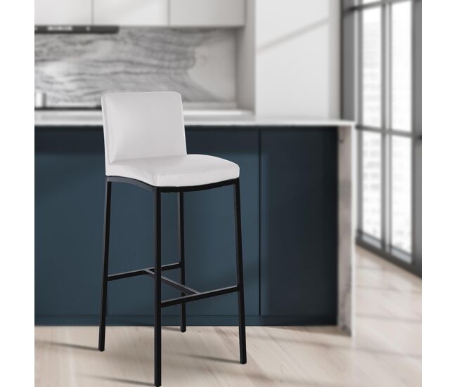 Taburete de bar freeport simil cuero blanco 47x43x111 cm