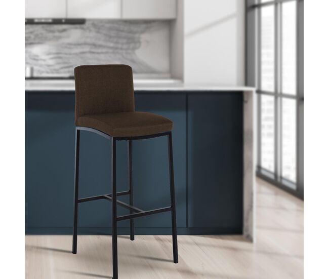 Taburete de bar freeport tela marrón 47x43x111 cm