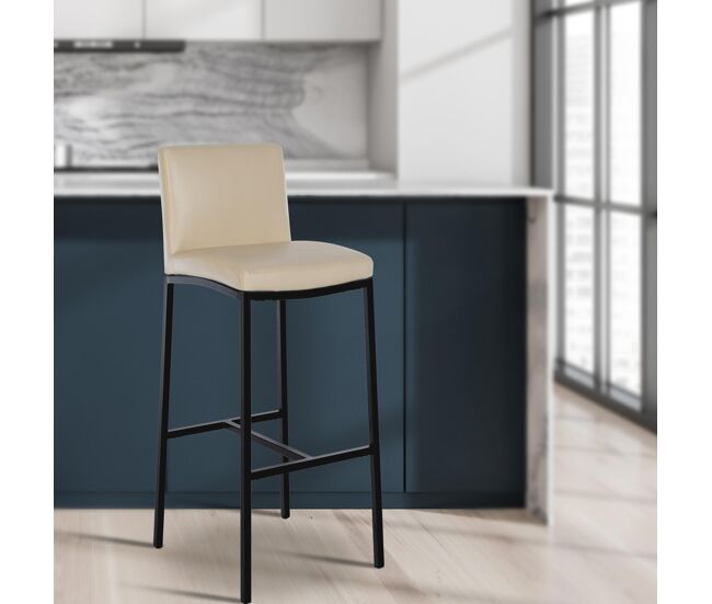 Taburete de bar freeport simil cuero crema 47x43x111 cm