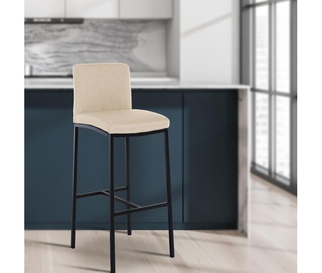 Taburete de bar freeport tela crema 47x43x111 cm