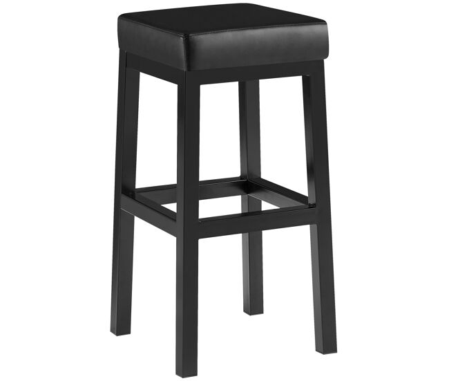 Taburete de bar taylor revestimiento de polipiel altura del asiento 78 cm estructura de metal negro simil cuero negro 37x37x78 cm