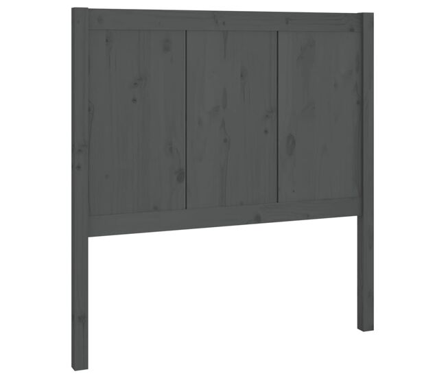 Cabecero de cama madera maciza de pino gris 80,5x4x100 cm