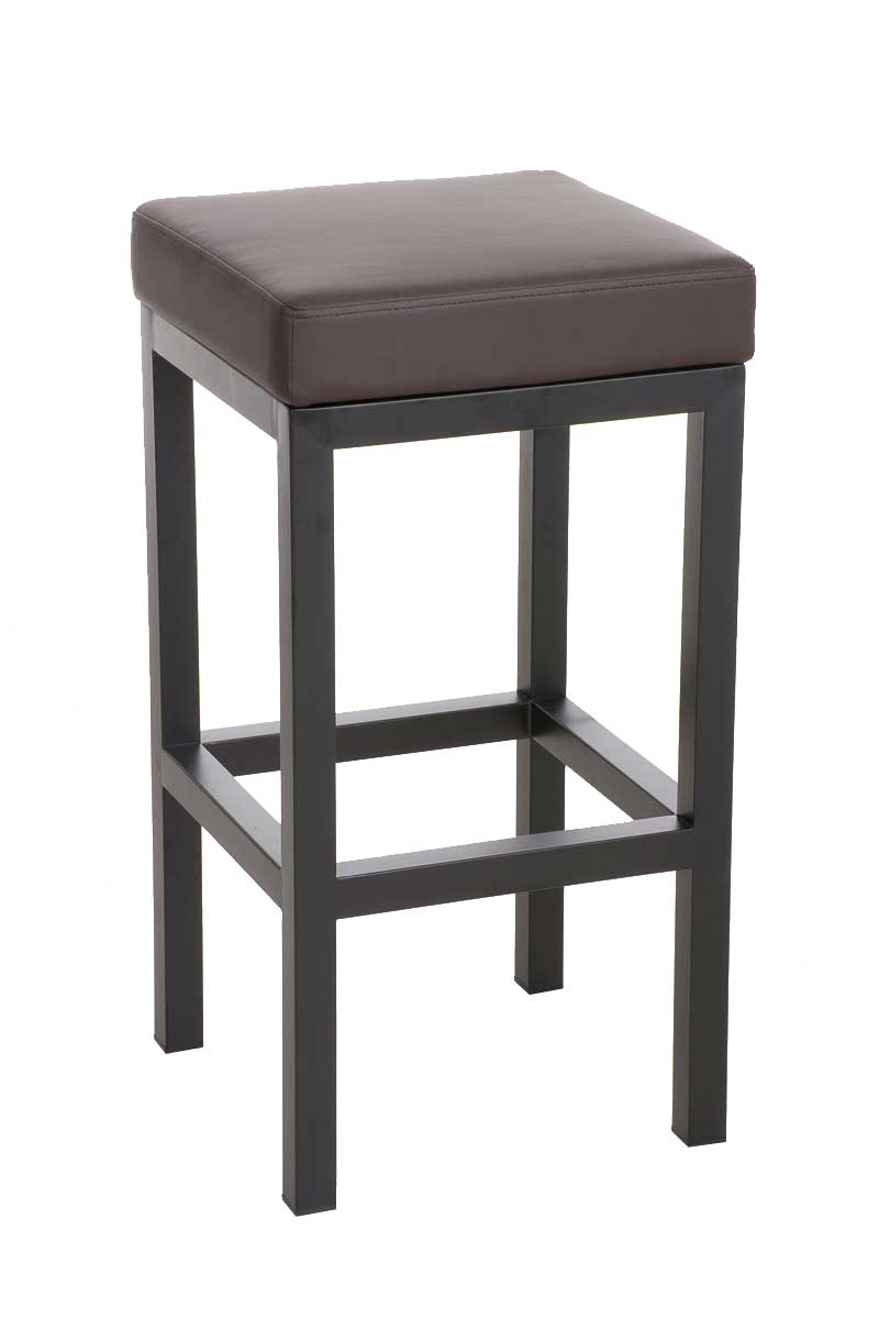 Taburete de bar taylor b80 simil cuero marrón 36x36x78 cm