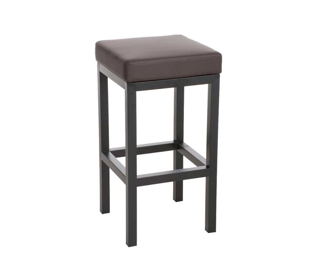 Taburete de bar taylor b80 simil cuero marrón 36x36x78 cm