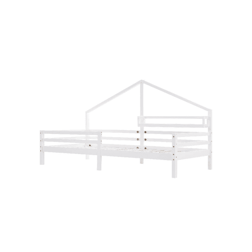 Cama de criança,cama-casa de madeira de pinho 90x200cm,branco