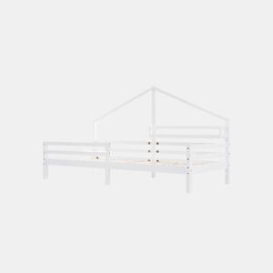 Cama de criança,cama-casa de madeira de pinho 90x200cm,branco