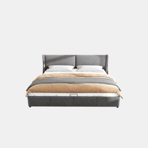 Cama de casal de veludo 180x200cm com armazenamento,cinzento