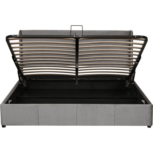 Cama de casal de veludo 180x200cm com armazenamento,cinzento