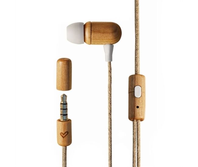 Auriculares con micrófono energy sistem eco wood - marrón claro
