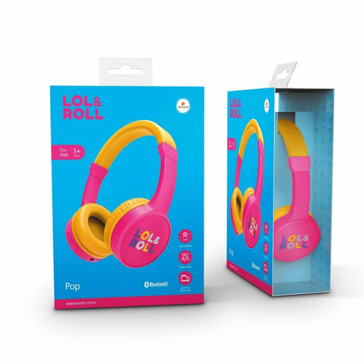 Fones de Ouvido Bluetooth de Faixa de Cabeça Energy Sistem Lol&Roll Pop Kids Cor de Rosa