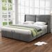 Cama de matrimonio de terciopelo con almacenaje 147x199 Cama de matrimonio de terciopelo con almacenaje 147x199 Gris