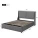 Cama de matrimonio de terciopelo con almacenaje 147x199 Cama de matrimonio de terciopelo con almacenaje 147x199 Gris