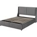 Cama de matrimonio de terciopelo con almacenaje 147x199 Cama de matrimonio de terciopelo con almacenaje 147x199 Gris