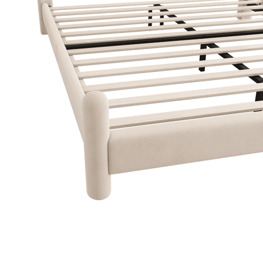 Cama de casal de veludo 160x200cm,bege