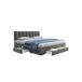 Cama de matrimonio de terciopelo con 4 cajónes 162x203 Cama de matrimonio de terciopelo con 4 cajónes 162x203 Gris