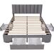 Cama de matrimonio de terciopelo con 4 cajónes 162x203 Cama de matrimonio de terciopelo con 4 cajónes 162x203 Gris