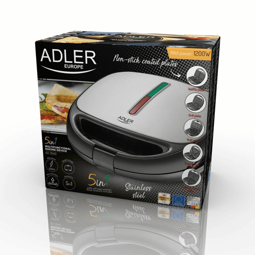 Sanduicheira Adler AD 3040 Preto Cinzento 1200 W