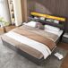 Cama de matrimonio de lino con almacenaje 164x209 Cama de matrimonio de lino con almacenaje 164x209 Gris