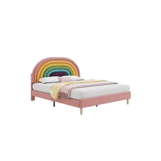 Cama juvenile,cama dupla de veludo 140x200cm,rosa