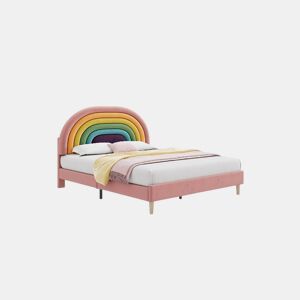 Cama juvenile,cama dupla de veludo 140x200cm,rosa