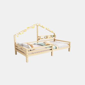 Cama de criança,cama-casa de madeira de pinho 90x200cm,natural