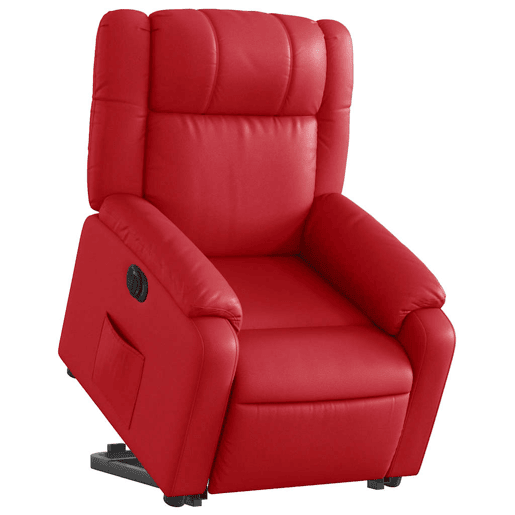 vidaXL Poltrona reclinável elevatória elétrica couro artif. vermelho vidaXL Poltrona reclinável elevatória elétrica couro artif. vermelho