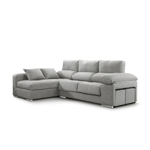 Sofá Chaise Longue Copi. Poltrona reclinável + 2 pufes