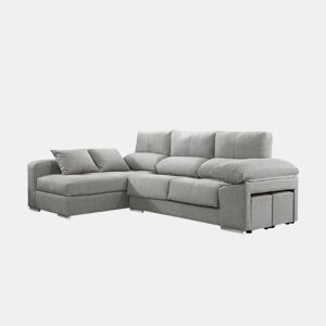 Sofá Chaise Longue Copi. Poltrona reclinável + 2 pufes