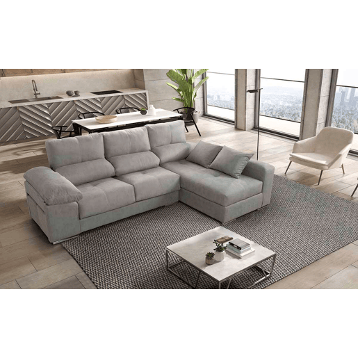 Sofá Chaise Longue Copi. Poltrona reclinável + 2 pufes