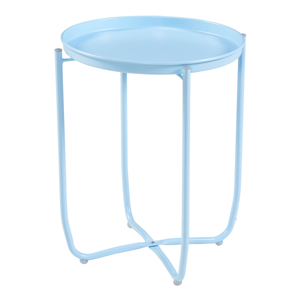 Mesita de jardín sandefjord acero 53x40 cm - azul celeste [en.casa]