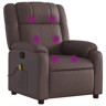 vidaXL Poltrona de massagens reclinável couro artificial castanho