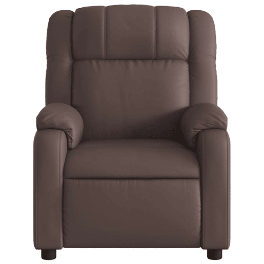 vidaXL Poltrona de massagens reclinável couro artificial castanho