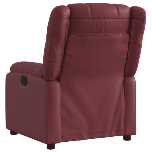 vidaXL Poltrona reclinável couro artificial vermelho tinto
