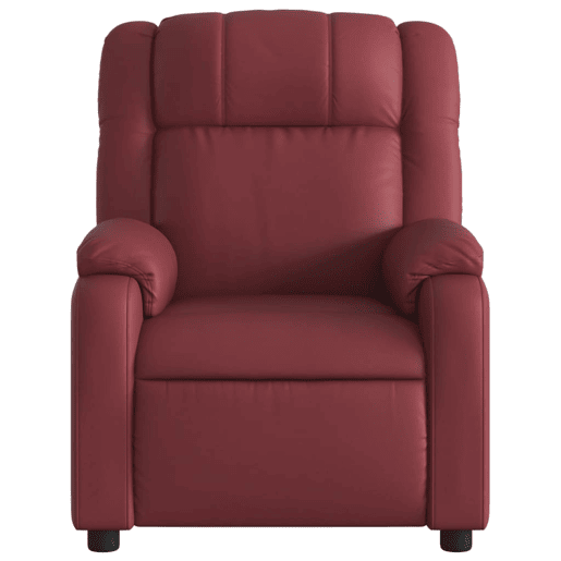 vidaXL Poltrona reclinável couro artificial vermelho tinto