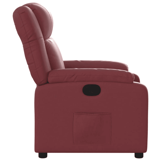 vidaXL Poltrona reclinável couro artificial vermelho tinto