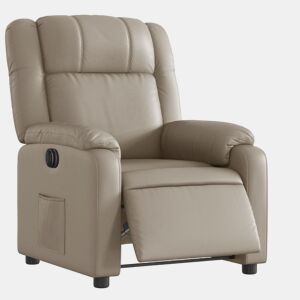 vidaXL Poltrona reclinável elétrica couro artificial cor cappuccino